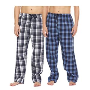 2 Pack- Men’s Pajama Pants Men’s Flannel Lounge Pajamas for Men Sleepwear Plaid – S-3XL