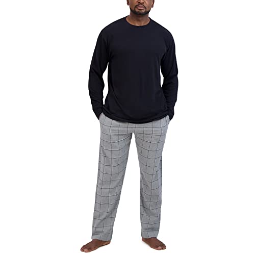 Hanes Men’s Jersey And Flannel Sleep Set Black/Grey, 3X-Large | The Storepaperoomates Retail Market - Fast Affordable Shopping