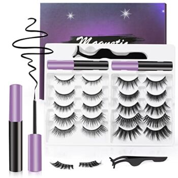 Magnetic Eyelashes Kit, Reusable Magnetic Lashes with Eyeliner, Natural Look & Soft Magnetic False Eyelash Kit with 2 Tubes of Magnetic Eyeliner and Tweezers[10 Pairs] | The Storepaperoomates Retail Market - Fast Affordable Shopping