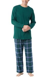 PajamaGram Mens Flannel Pajamas Sets – Plaid Flannel Mens Pajamas, Green, L