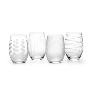 Mikasa Cheers Stemless Wine Glass, 17-Ounce, Set of 4, Clear