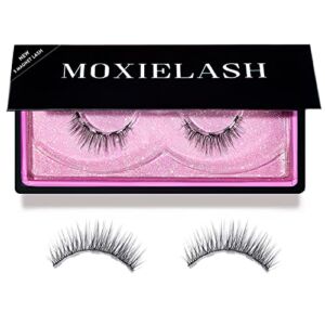 MoxieLash Magnetic Eyelashes – Classy | Reusable Magnetic Lashes, No Glue or Alcohol, Natural Wispy Look – Add Subtle Volume & Length, Professional Faux False Eyelashes – Silk – 1 Pair