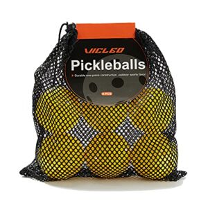 Pickleballs Balls – Vicleo Pickleball Outdoor Balls 6-Pack for Tournament Play, Professional Performance(Yellow)