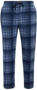 Lucky Brand Men’s Pajama Pants – Ultra Soft Fleece Sleep and Lounge Pants, Size Large, Indigo Plaid