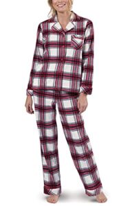 PajamaGram Christmas Pajamas for Women – Fleece Pajamas Women, Red, L, 12-14