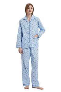 GLOBAL Womens Pajamas Set 100% Cotton Womens PJs Drawstring Sleepwear for Women…