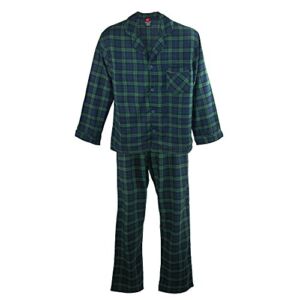 Hanes Men’s Cotton Flannel Pajama Set, XL, Hunter