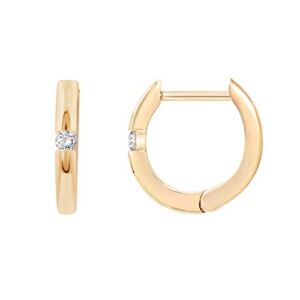 PAVOI 14K Gold Plated Sterling Silver Cubic Zirconia Huggie Hoop Earrings for Women in Yellow Gold