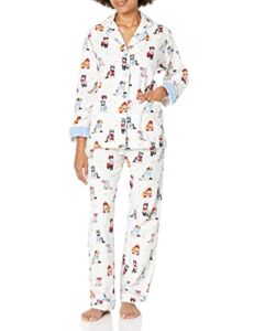 PJ Salvage womens Loungewear Flannels Pj Pajama Set, Snow, Large US