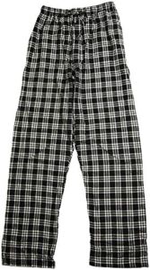 Hanes Men’s Yarn Dyed Flannel Plaid Lounge Sleep Pant, Black, White 41519-Large