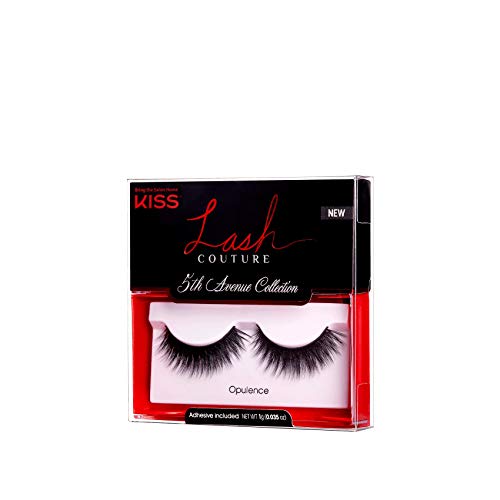 KISS Lash Couture 5th Avenue Collection False Eyelashes with Handcrafted Silk-Like Fibers, Reusable, Contact Lens Friendly, Style Opulence, Includes Adhesive lash glue and 1 Pair Fake Lashes | The Storepaperoomates Retail Market - Fast Affordable Shopping