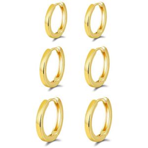 micuco Small Hoop Earrings for Women 14K Gold Plated Hoop Huggie Earrings for Men Hypoallergenic Earrings Tiny Cartilage Ear Jewelry for Women 14K Gold Plated 8mm 10mm 12mm