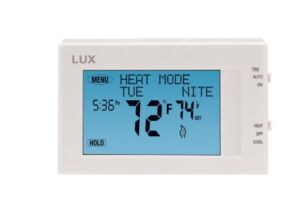 Lux Products TX9600TS Programmable Large Touchscreen Heating Cooling Thermostat, White