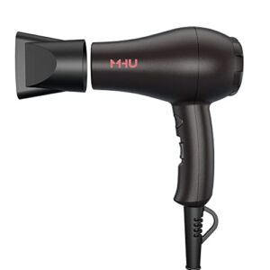 Professional Mini Travel Hair Dryer for RV 1000 Watts Ceramic Ionic Blow Dryer for Kids Plus Concentrator, Black
