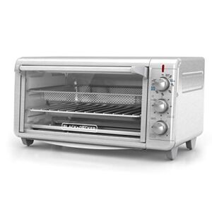 Black+Decker TO3265XSSD Extra Wide Crisp ‘N Bake Air Fry Toaster Oven, Silver, Fits 9″ x 13″ Pan