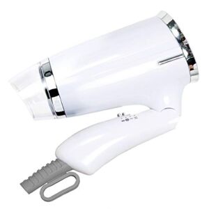 Lightweight Small Travel Blow Dryer Compact Hair Dryer with Folding Handle, Mini Travel Hair Dryer, Professional Salon Hair Dryer Negative Ionic Folding Blow Dryer 3 Settings (White)