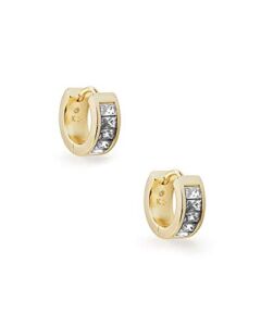 Kendra Scott Jack Huggie Earrings in Gold Clear Nano Crystal
