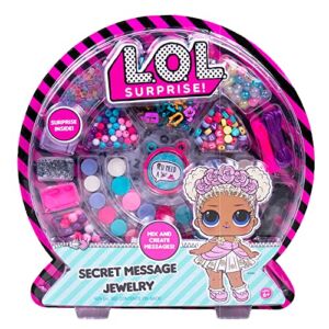 L.O.L. Surprise! Secret Message Jewelry, DIY Jewelry Making Craft Kit, Great Bead Kit For Parties, Sleepover & Weekend Activity, Make L.O.L. Bracelets With Alphabet Beads for Kids Age 5, 6, 7, 8, 9