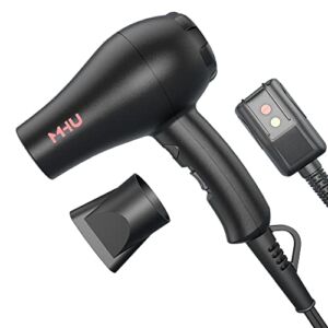 Mini Blow Dryer Ceramic Ionic 1000 Watts for Painting and Acrylic Pouring, Small Hair Dryer Compact and Lightweight for Kids and Travel, 2 Speed Settings and Cool Shot Plus Concentrator, Black