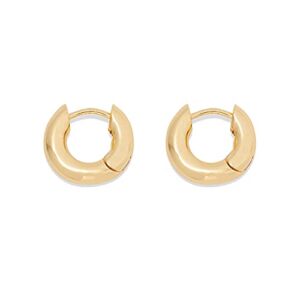 gorjana Women’s Lou Huggie Earrings, Small High Shine Chunky Hoops, 18K Gold Plated