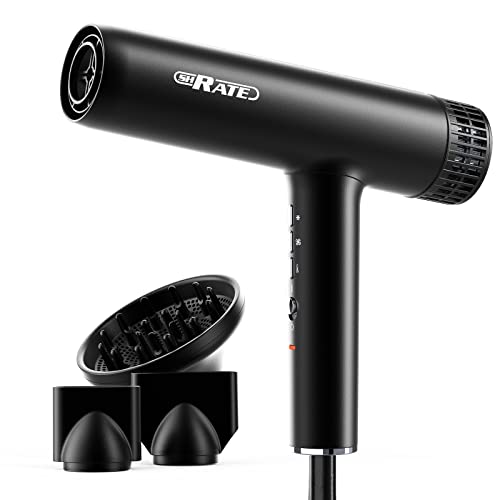SHRATE Hair Dryer, Professional Brushless Motor Ionic Blow Dryer, 0.83 Pound, 3 Heat Settings & 3 Speed with Diffuser & 2 Concentrator Nozzles for Easy Styling Healthy Hair | The Storepaperoomates Retail Market - Fast Affordable Shopping