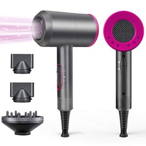 1800W Professional Hair Dryer with Diffuser Ionic Conditioning – Powerful, Fast Hairdryer Blow Dryer,AC Motor Heat Hot and Cold Wind Constant Temperature Hair Care Without Damaging Hair