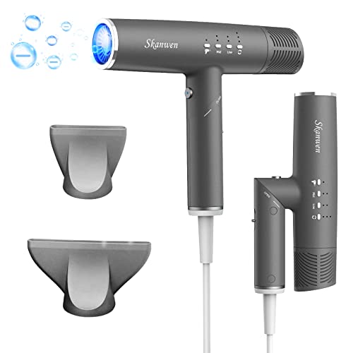 SKANWEN Hair Dryer, Negative Ionic Blow Dryer with 110, 000 RPM Brushless Motor for Fast Drying, High-Speed Low Noise Thermo-Control Hairdryer with Magnetic Nozzle, for Home, Travel, Salon and Hotel | The Storepaperoomates Retail Market - Fast Affordable Shopping