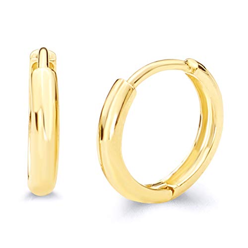 14k Yellow Gold 2mm Thickness Huggie Earrings (10 x 10 mm) | The Storepaperoomates Retail Market - Fast Affordable Shopping