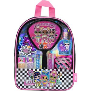 Townley Girl L.O.L. Surprise backpack Cosmetic makeup Set 10 Pieces, Including Lip Gloss, Nail Polish, Scrunchy, Mirror and Surprise Keychain, Ages 5+ Perfect for Parties, Sleepovers and Makeovers
