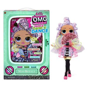 LOL Surprise OMG Dance Dance Dance Miss Royale Fashion Doll with 15 Surprises Including Magic Black Light, Shoes, Hair Brush, Doll Stand and TV Package – Great Gift for Girls Ages 4+