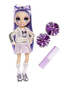 Rainbow High Cheer Violet Willow – Purple Cheerleader Fashion Doll with Pom Poms and Doll Accessories, Great Gift for Kids 6-12 Years Old