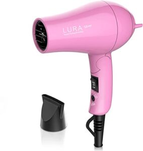 Portable Travel Hair Dryer, Mini Lightweight Dual Voltage Blow Dryer 1200W with Folding Handle, with One Concentrator