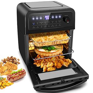 16-in-1 Air Fryer Oven, 13QT Toaster Oven Air Fryer Combo, Digital LED Touch Screen, 6-Slice Toast, Air Fry, Roast, Bake, Dehydrates, Reheat, 85% Less-oil, 5 Dishwasher Safe Accessories, 1700W