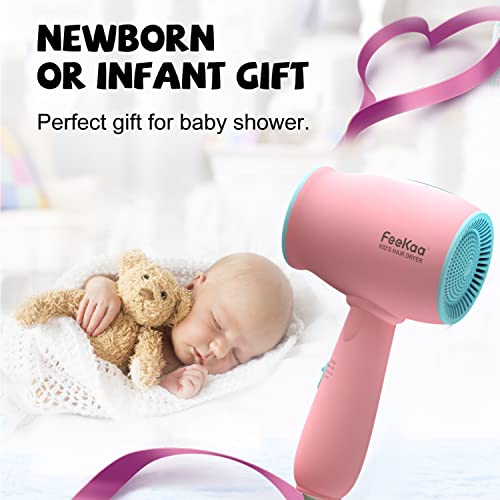 Kids Hair Dryer, FeeKaa Kids Blow Dryer for Girls, Baby Hair Dryer, Low Noise Gentle Heat for Baby Skin, Gift for Christmas, Children’s Birthday, Baby Shower, Pink | The Storepaperoomates Retail Market - Fast Affordable Shopping