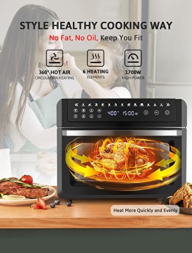 Gevi Large Air Fryer Oven, 13-in-1 Air Fryer Countertop Toaster Oven with Digital Touchscreen, Rotisserie & Dehydrator, Convection Oven Air Fryer, Original Recipe, Accessories Included, Black | The Storepaperoomates Retail Market - Fast Affordable Shopping