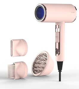 FUNTIN Hair Dryer, Blow Dryer with Diffuser 2023 Updated 1800w, Ionic for Women Curly 4c Thick Hair Pink