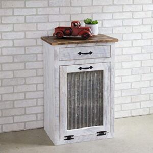 Unknown1 Garbage Bin Cabinet with Drawer White Traditional