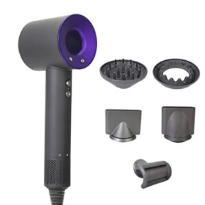 Hair Dryer with Diffuser,110000 RPM Negative Ionic Blow Dryer Brushless Motor with Overheat Protection,4 Heating/3 Speed/Cold Settings Low Noise with 5 Magnetic Nozzles for Salon &Home &Travel-Purple