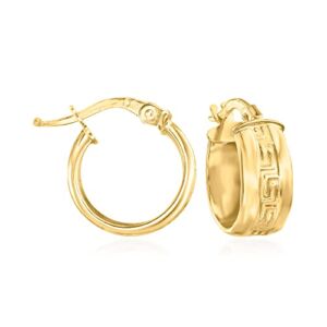 Ross-Simons Italian Greek Key Huggie Hoop Earrings in 14kt Yellow Gold