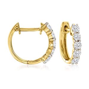 Ross-Simons 0.50 ct. t.w. Diamond Huggie Hoop Earrings in 14kt Yellow Gold