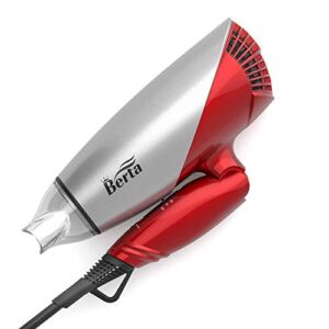 Professional Dual Voltage Folding Hair Dryer for RV Lightweight Portable 1875 Watts Powerful Negetive Ion Blow Dryer for Home and Travel Use DC motor plus Concentrator