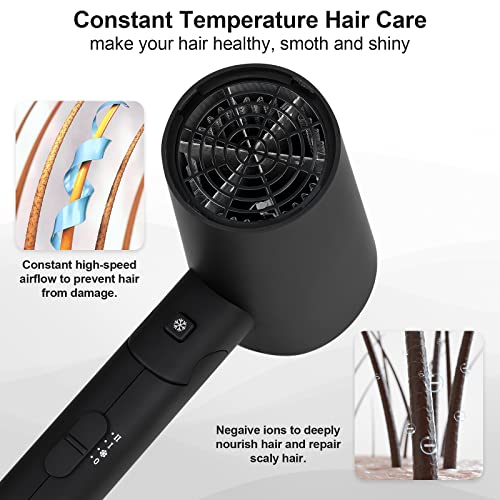 MOEMOE BABY Hair Dryer 1800W Blow Dryer, Foldable Hair Dryer with Diffuser, Nozzles and 2 Brushes, Portable Ionic Hair Dryer, Negative Ion Blow Dryer for Home & Travel Use | The Storepaperoomates Retail Market - Fast Affordable Shopping