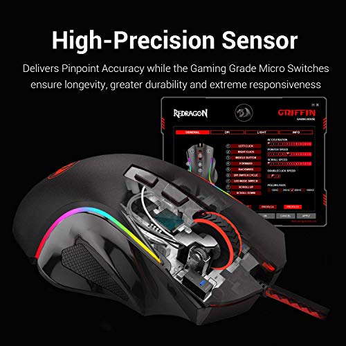 Redragon M602 RGB Wired Gaming Mouse RGB Spectrum Backlit Ergonomic Mouse Griffin Programmable with 7 Backlight Modes up to 7200 DPI for Windows PC Gamers (Black) | The Storepaperoomates Retail Market - Fast Affordable Shopping