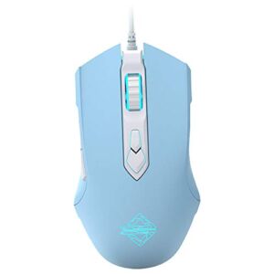 RGB Lightweight Gaming Mouse, Programmable 7 Buttons, Ergonomic LED Backlit USB Gamer Mice Computer Laptop PC,Compatible with Windows Mac OS Linux, Pink (Blue)