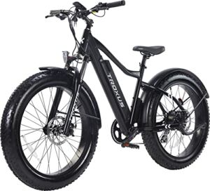 Troxus Electric Bike for Adults, 7 Speed 26″ x 4” Fat Tire Mountain E-Bike with 750W Powerful Rear Hub Motor and Disc Brakes,Extra Long Range E Bicycle with 48V 16A Battery