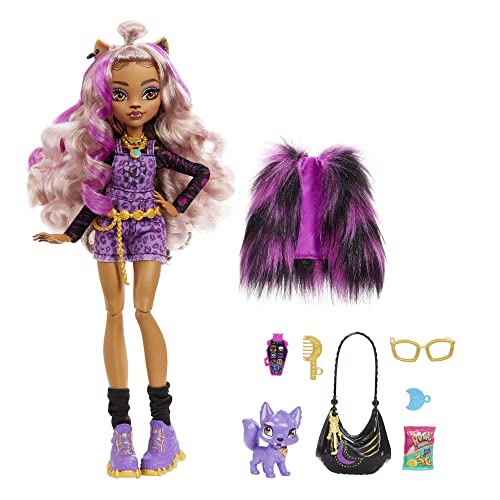 Monster High Doll, Clawdeen Wolf with Accessories and Pet Dog, Posable Fashion Doll with Purple Streaked Hair​​ | The Storepaperoomates Retail Market - Fast Affordable Shopping