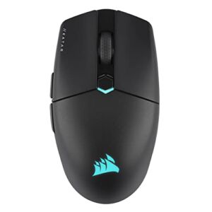 Corsair KATAR Elite Wireless Gaming Mouse – Ultra Lightweight, Marksman 26,000 DPI Optical Sensor, Sub-1ms Slipstream Wireless Connection, Up to 110 Hours of Rechargeable Battery Life – Black