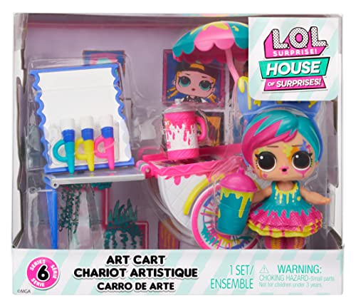LOL Surprise OMG House of Surprises Art Cart Playset with Splatters Collectible Doll and 8 Surprises, Dollhouse Accessories, Holiday Toy, Great Gift for Kids Ages 4 5 6+ Years Old & Collectors | The Storepaperoomates Retail Market - Fast Affordable Shopping