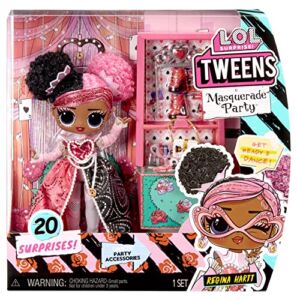 LOL Surprise Tweens Masquerade Party Regina Hartt Fashion Doll with 20 Surprises Including Party Accessories & 2 Pink Outfits, Holiday Toy Playset, Great Gift for Kids Girls Boys Ages 4 5 6+ Years Old