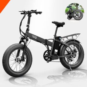 Electric Bike, 20” Folding Ebike for Adults, 750W Fat Tire Electric Bicycle, 48V/13Ah Removable Battery, 32 Mph, Shimano 7, Dual Shock Absorber, LCD Display, E Bike for Mountain Beach Snow Commute